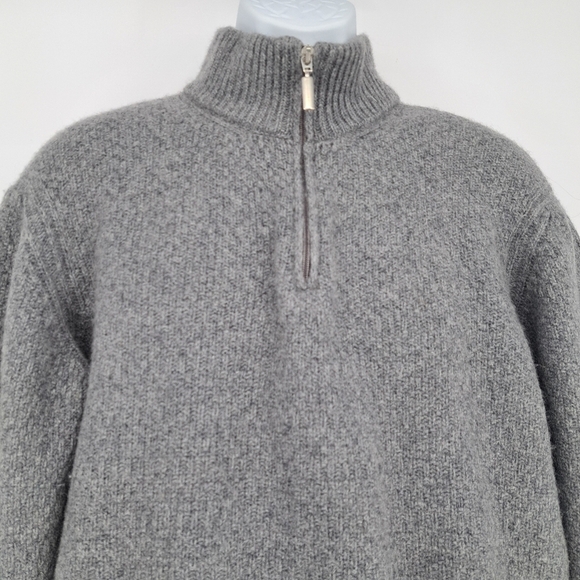 Gianetti Wool Nylon Blend Quarter Zip Pop Over Sweater Made in Italy Size XL - Picture 2 of 6